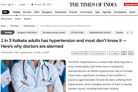 Eminent cardiologist Dr. Anjan Siotia, BM Birla Heart Hospital in an interview with The Times of India