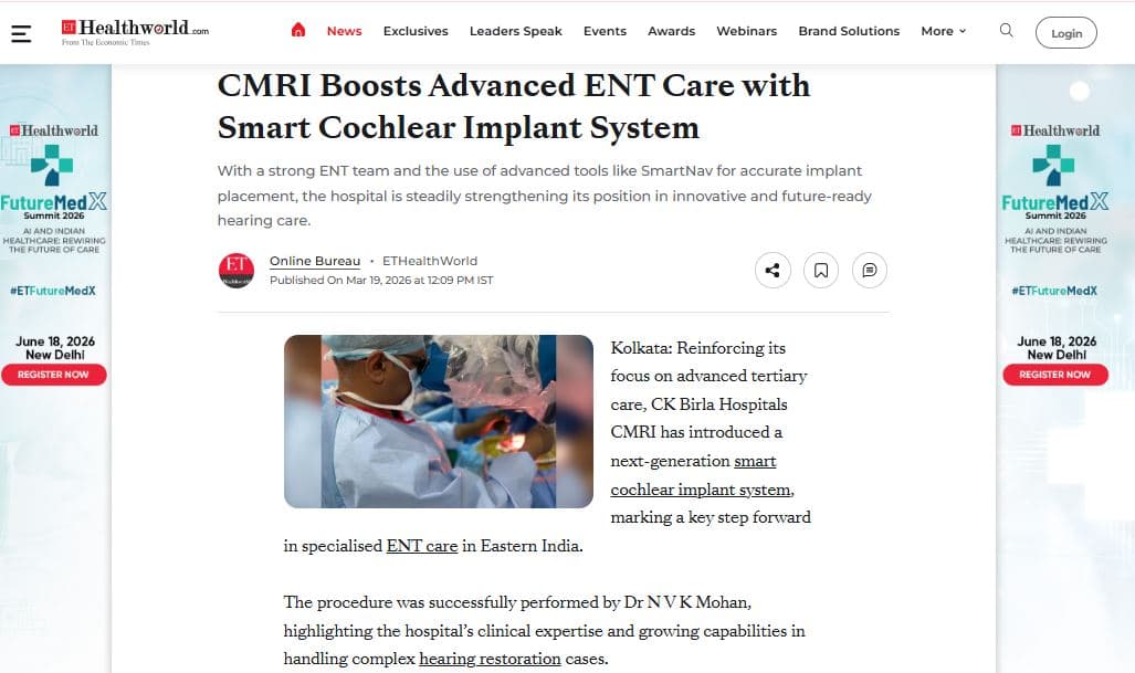 CMRI Boosts Advanced ENT Care with Smart Cochlear Implant System