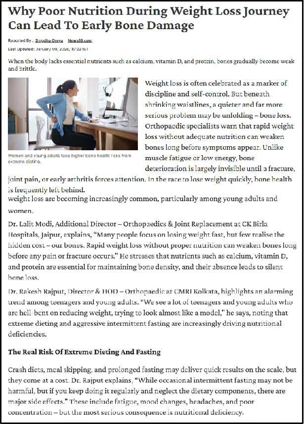 Why Poor Nutrition During Weight Loss Journey Can Lead To Early Bone Damage