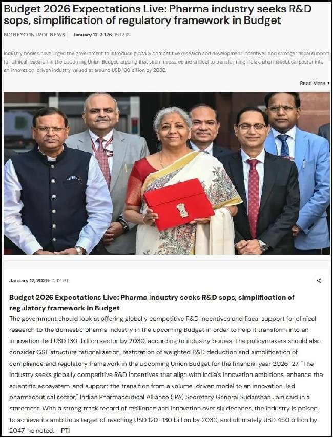 Budget 2026 Expectations Live: Pharma industry seeks R&D sops, simplification of regulatory framework in Budget