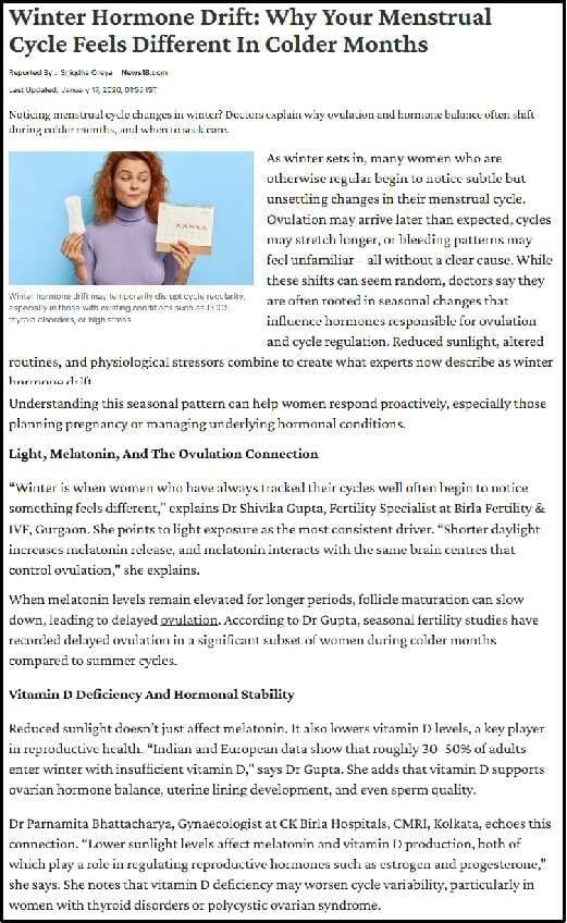 Winter Hormone Drift: Why Your Menstrual Cycle Feels Different In Colder Months