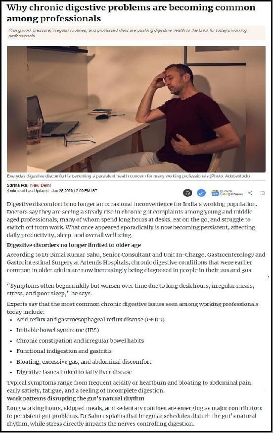 Why chronic digestive problems are becoming common among professionals