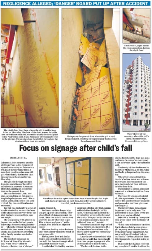 Focus on signage after child’s fall at Eden City