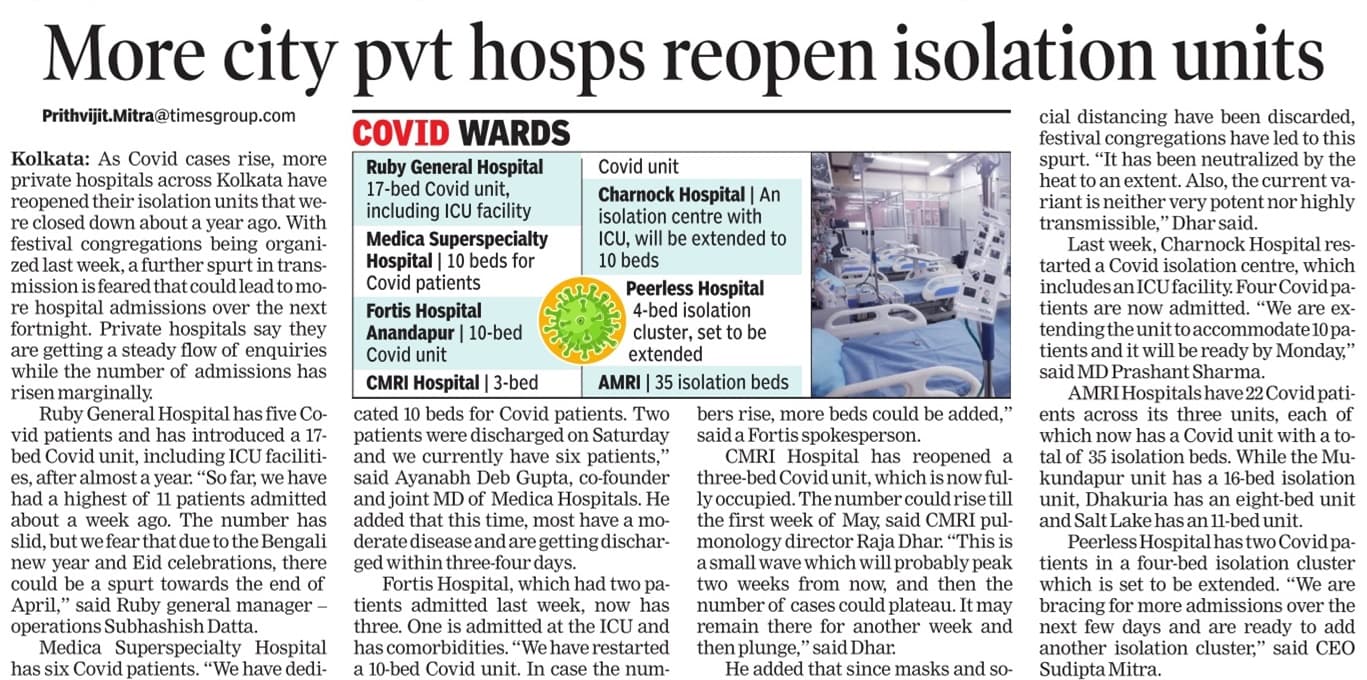 More city pvt hosps reopen isolation units