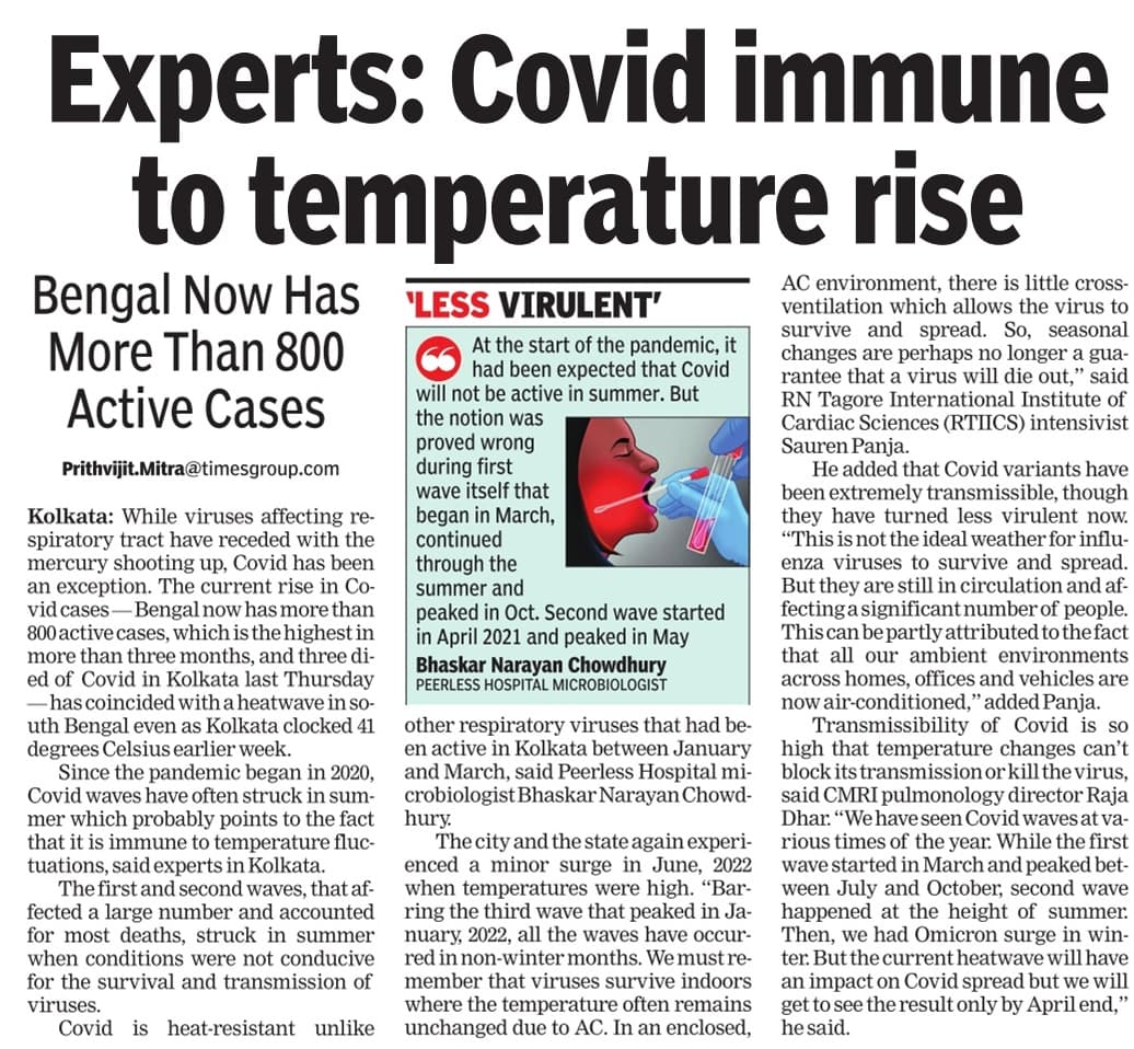 Experts: Covid immune to temperature rise
