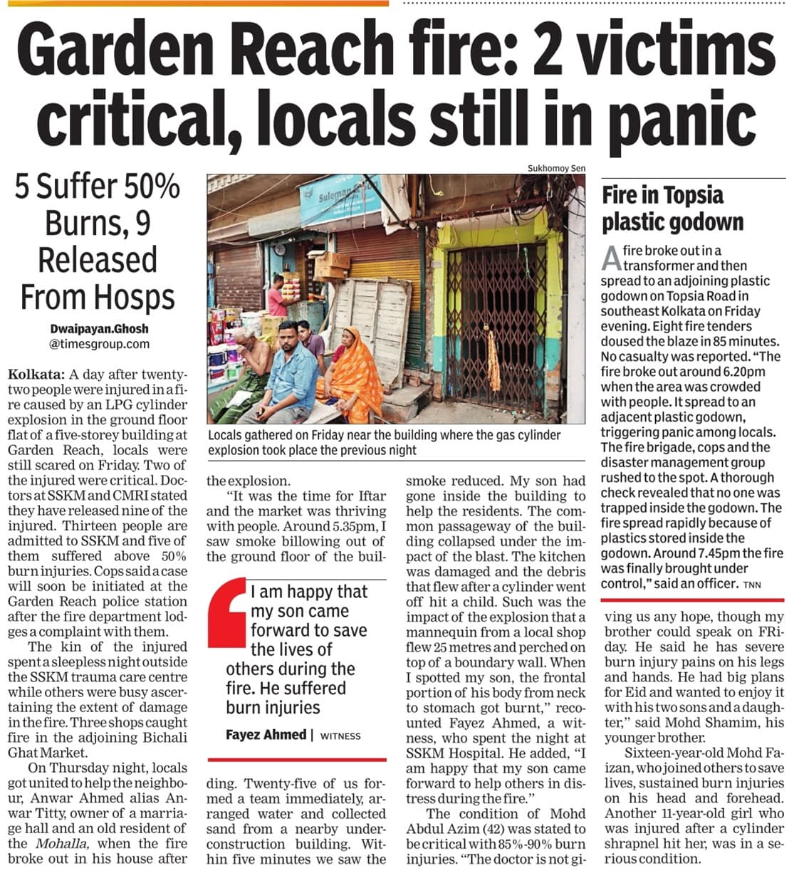 Garden Reach fire: 2 victims critical, locals still in panic