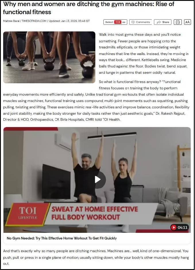 Why men and women are ditching the gym machines: Rise of functional fitness